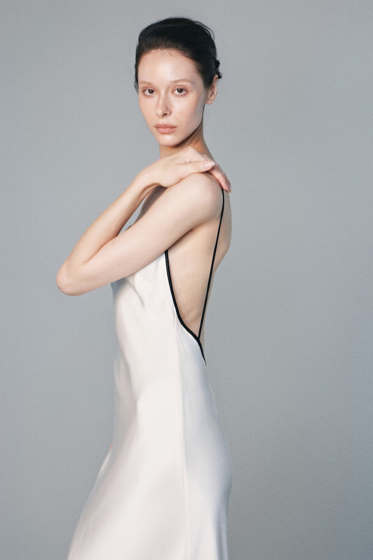 Épure Black-trimmed Silk Dress | 03-epure-black-trimmed-silk-dress