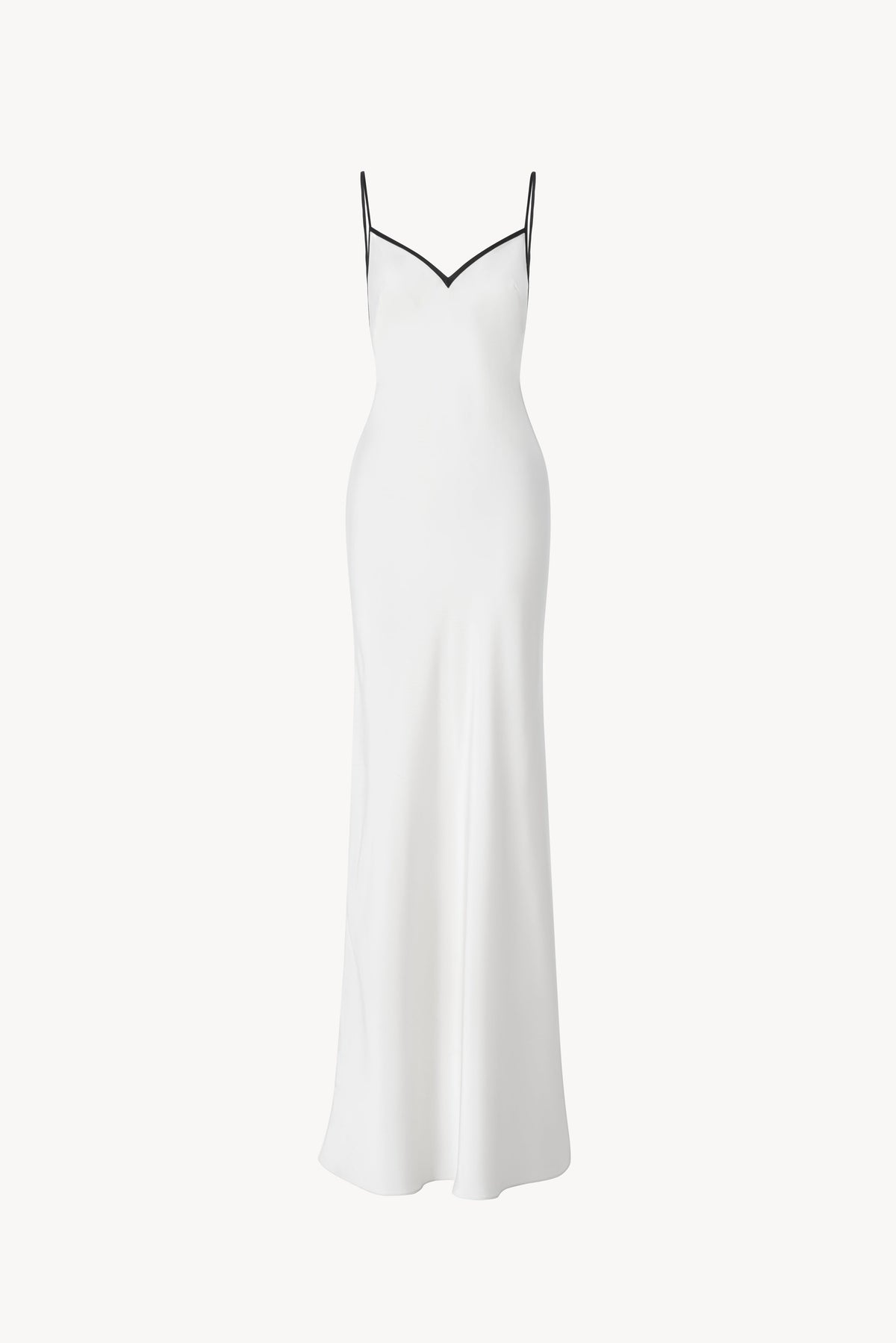 Épure Black-trimmed Silk Dress | Product shot 09