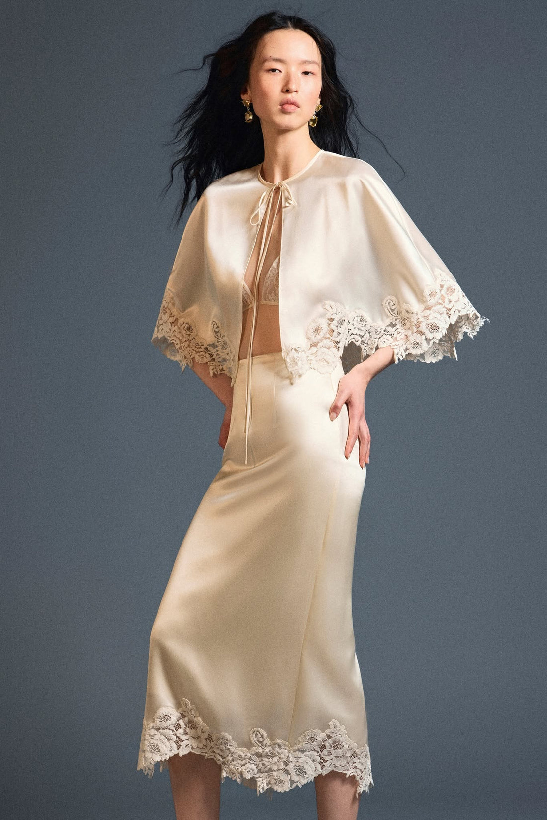 Velour Silk Cape