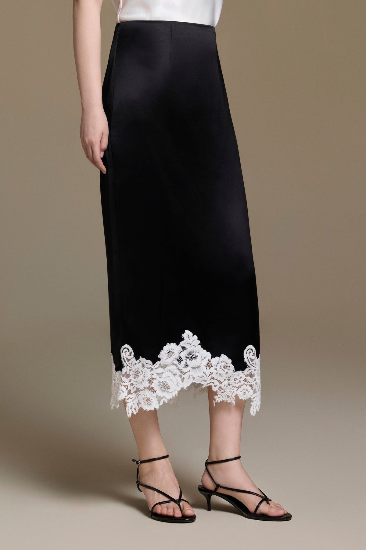 Velour Silk Skirt | 01-velour-silk-skirt #Màu_Black