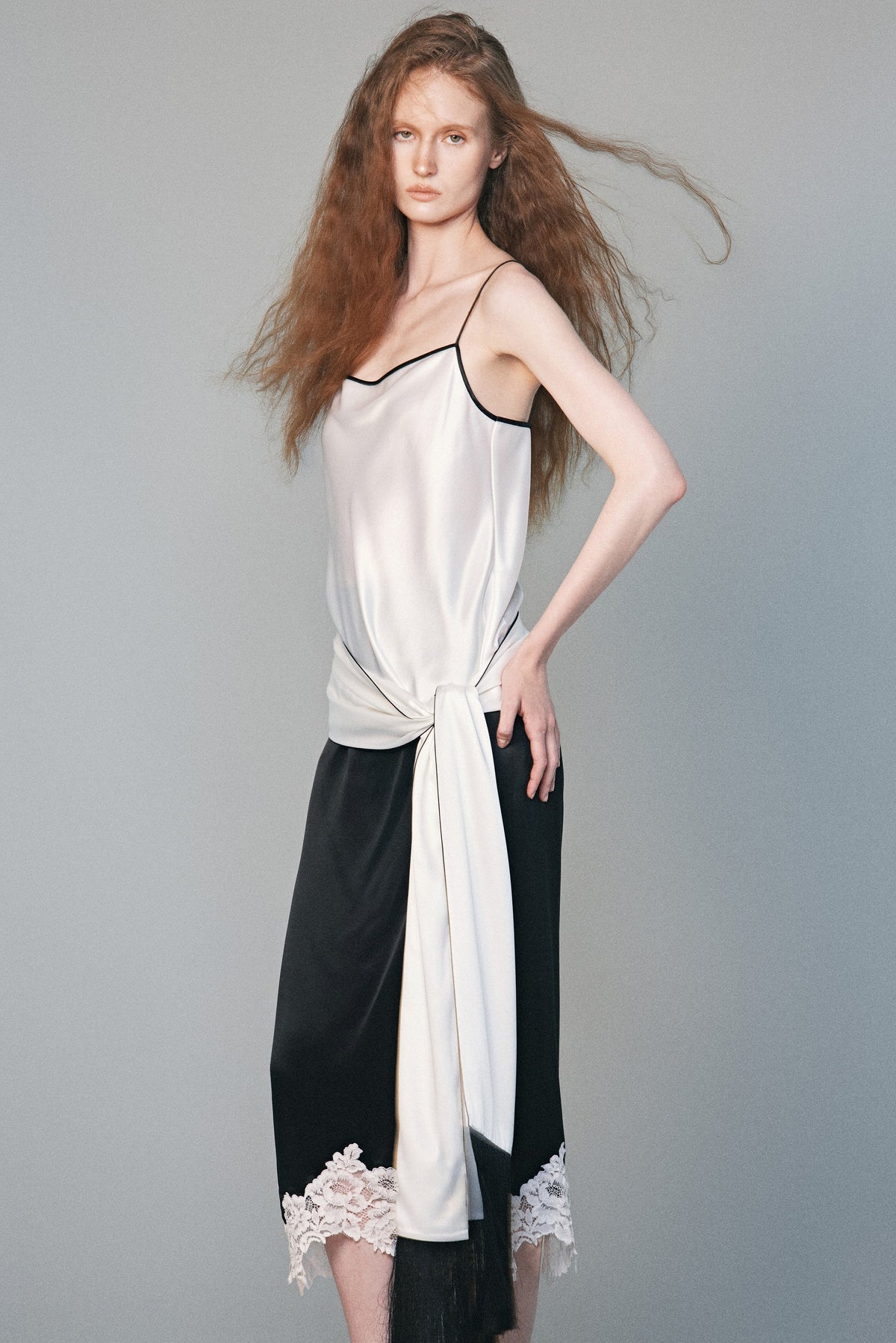 Black Stream-lined Silk Scarf | 02-black-stream-lined-silk-scarf