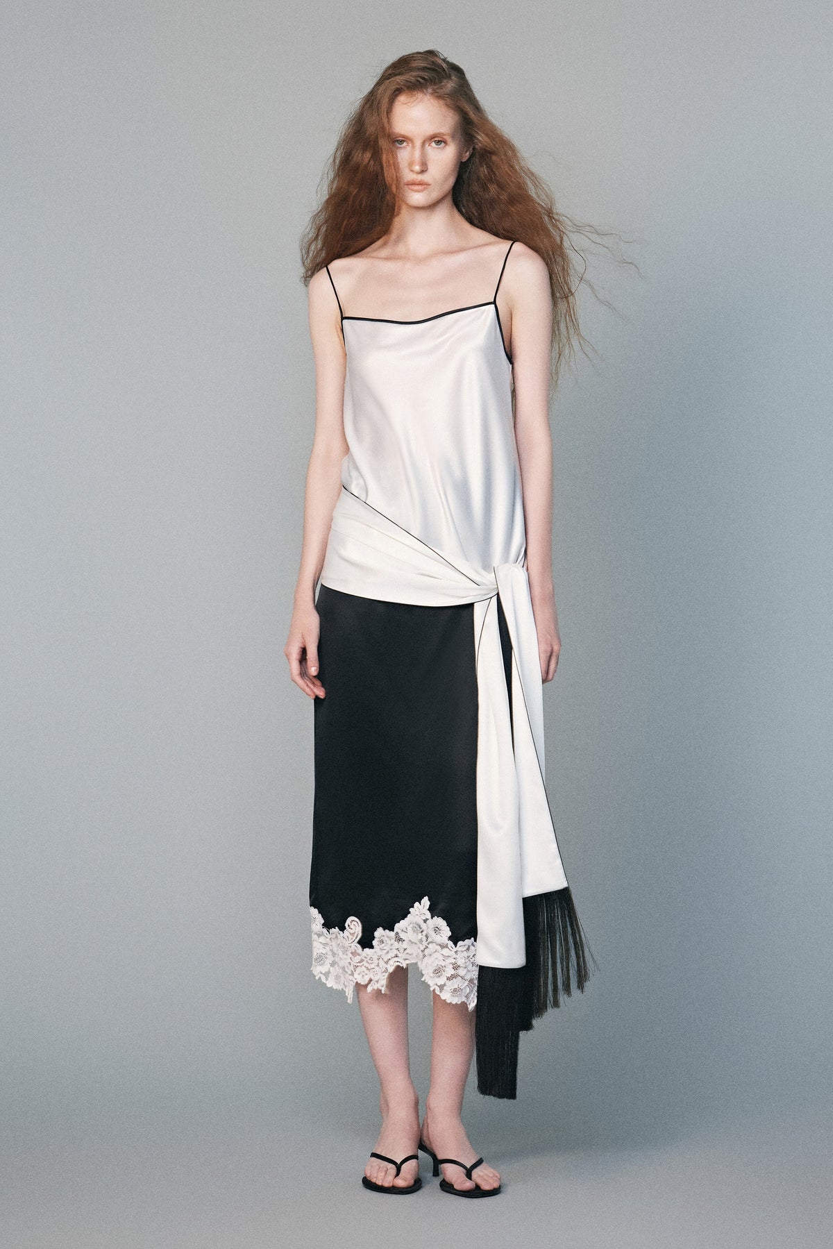 Black Stream-lined Silk Scarf | 03-black-stream-lined-silk-scarf