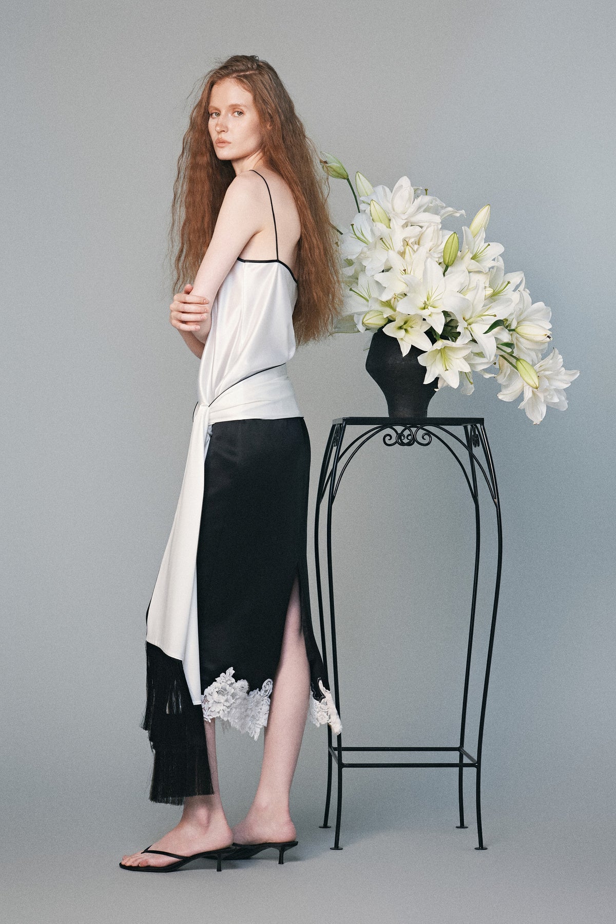 Velour Silk Skirt | 04-velour-silk-skirt #Màu_Black