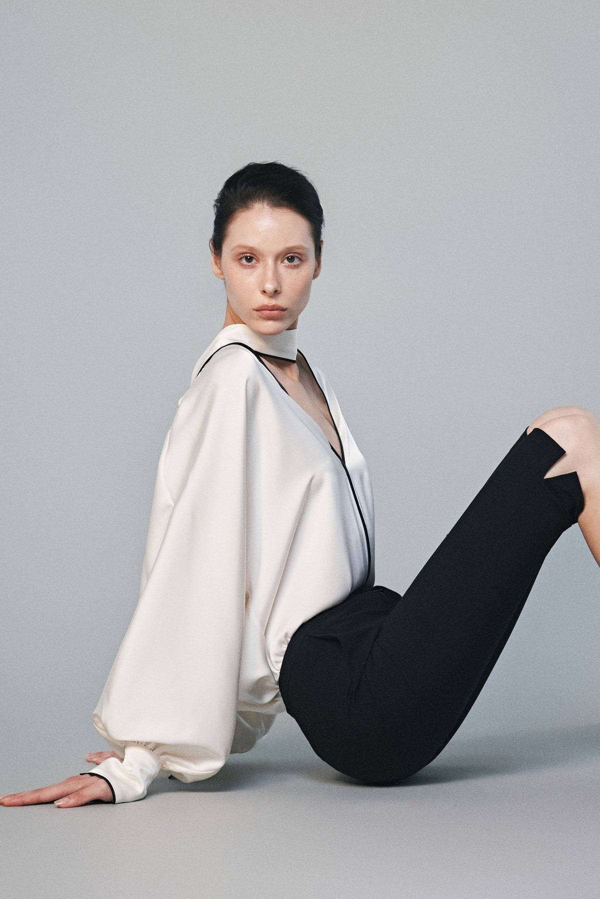 Leisure Black-trimmed Silk Blouse | 05-leisure-black-trimmed-silk-blouse